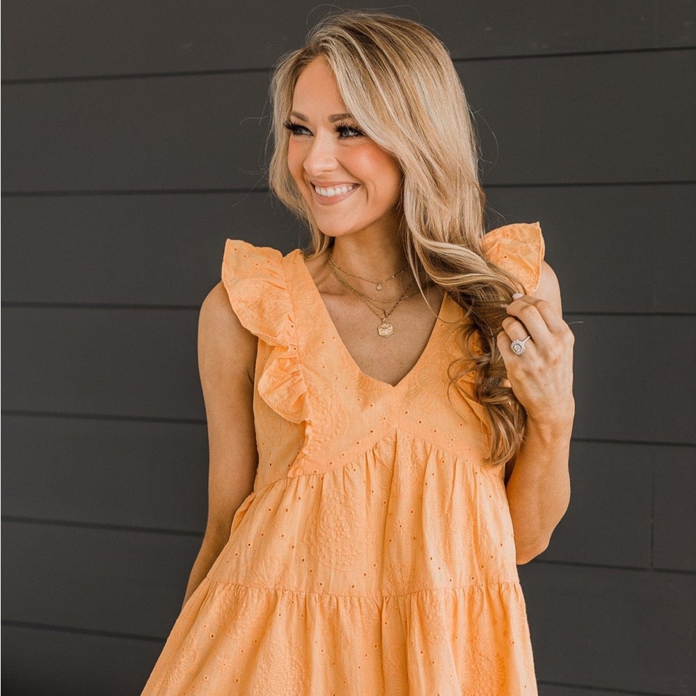 NWT - Orange/Sherbet Baby Doll Dress
